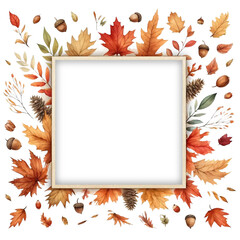 Autumn Floral Border and Fall Illustration Clipart