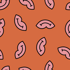 Print of Pink Lips Seamless Pattern.