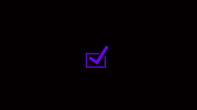 Modern green check mark icon animation on a white background. Success, correct or right choice icon animation in 4k video. High-quality 4k footage