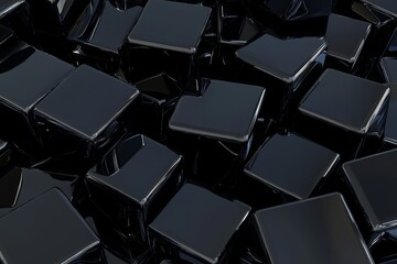 Fototapeta premium The background of this abstract illustration is composed of square shaped blocks that create geometric patterns