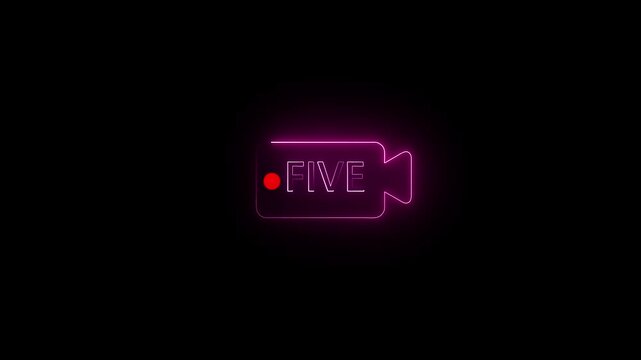 Neon live icon animation. Animated Live Icon for Online Stream in Transparent Background 4k video.
