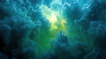 Fototapeta premium Enchanting Gradient of Electric Blues and Neon Greens with a Glowing Center