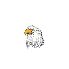 eagle head silhouette vector illustration hand drawn