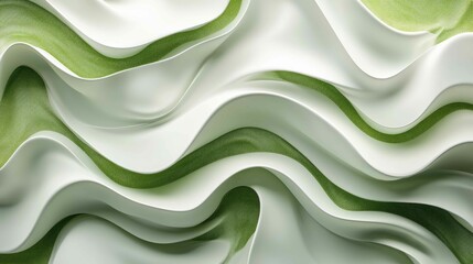 Fototapeta premium Serene Abstract Nature Textures: Flowing Green Lines