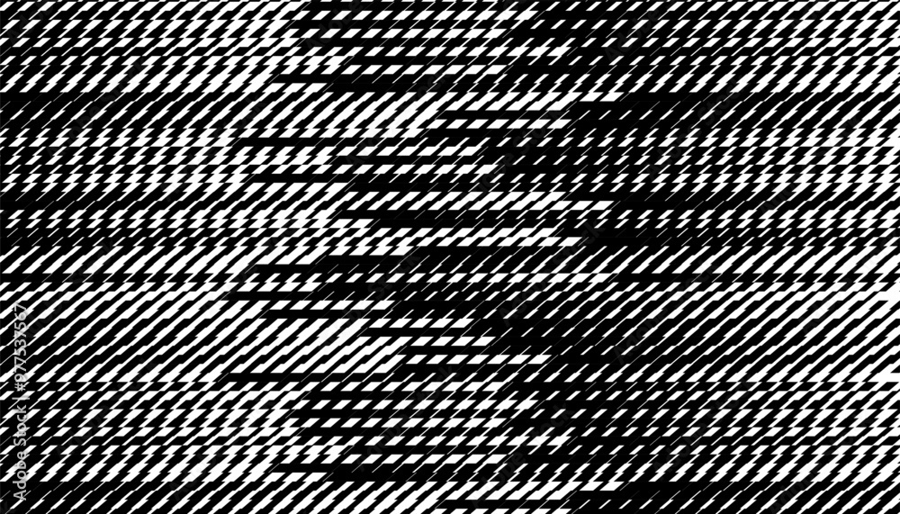 Poster black and white abstract transition pattern, speed effect. movement pattern. vector format illustrat