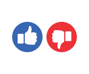 Thumbs up and thumbs down icon. Like and dislike. Set of thumb up icons vector design and illustration. 



