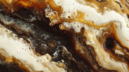 Serene Natural Abstract Background in Organic Earthy Tones with Textured Grain and Fluid Forms