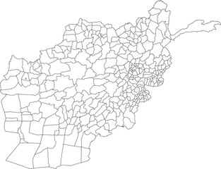 AFGHANISTAN MAP with its administrative divisions and regions	