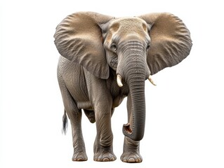 Fototapeta premium Elephant Ears Out. Large African Mammal with Wild Flapping Ears