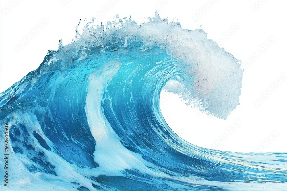 Fototapete water splash with bubbles on a png background with generative ai, liquid flowing like a wave.