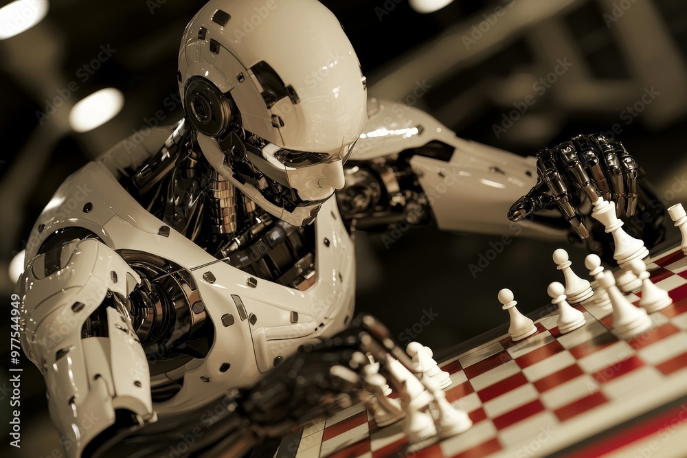 Poster Robot playing chess using AI technology