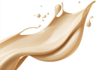Fototapeta premium The cosmetic smudge smear or swipe is isolated on a clean background, cream liquid tonal foundation splash, beauty product mock up, with Stock.