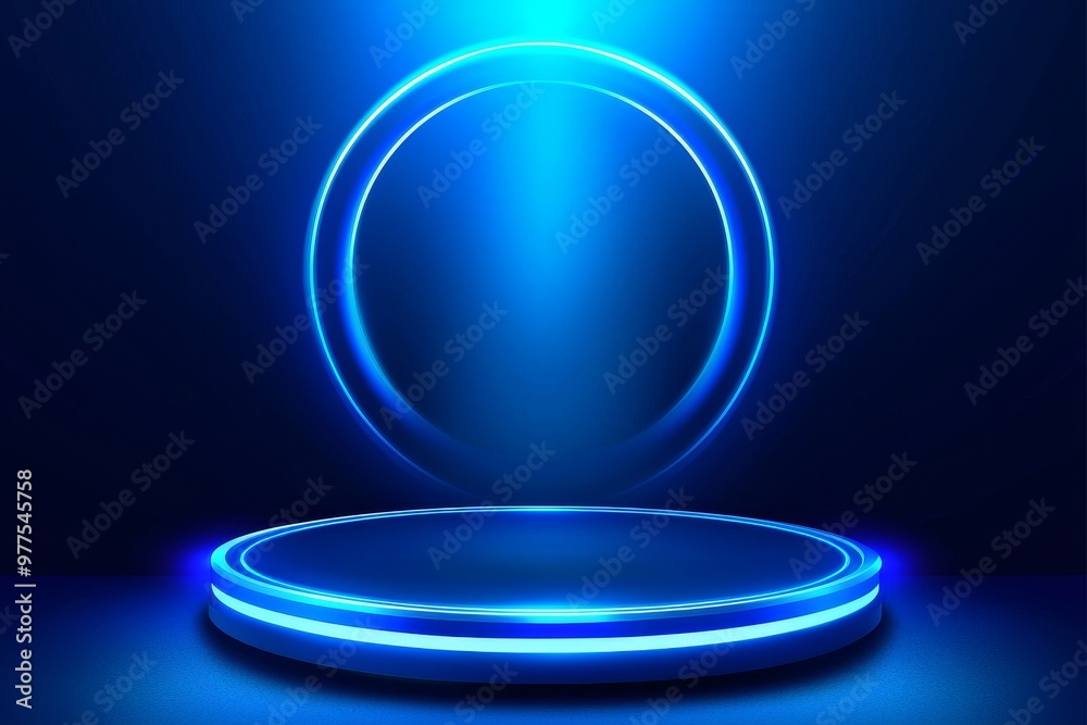 Poster abstract fantasy portal of neon light futuristic hologram with laser lines, futuristic sci-fi backgr