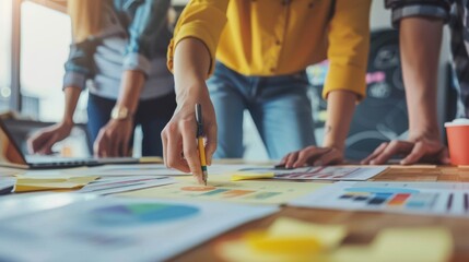 A group of people are working together on a project