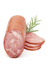 Smoked Ham Sausage, isolated on a white background