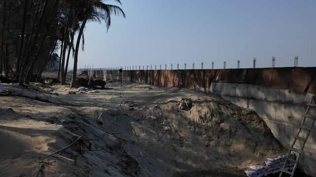 Protection from erosion on the beach, Chittagong Division, Ramu, Bangladesh