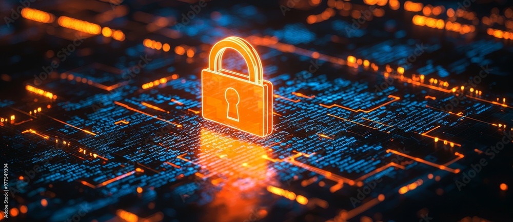 Fototapete Providing secure access to personal information on the Internet by encrypting information and data. Users must login with usernames and passwords for secure access to personal information.
