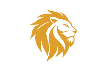  A golden lion head logo vector art illustration 