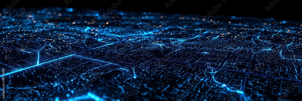 Poster Cyber information and data streams. Trending data processes