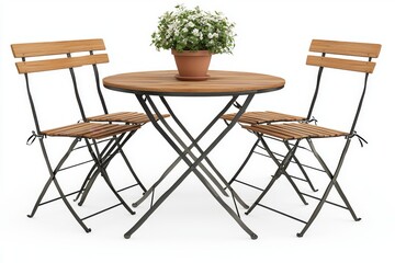 Set of outdoor furniture isolated on a transparent background, generative AI