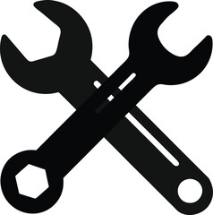 Wrench silhouette vector illustration design