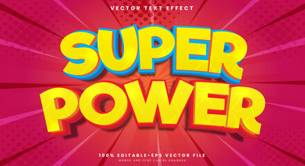 Super Power Comic Style 3d editable text effect Template