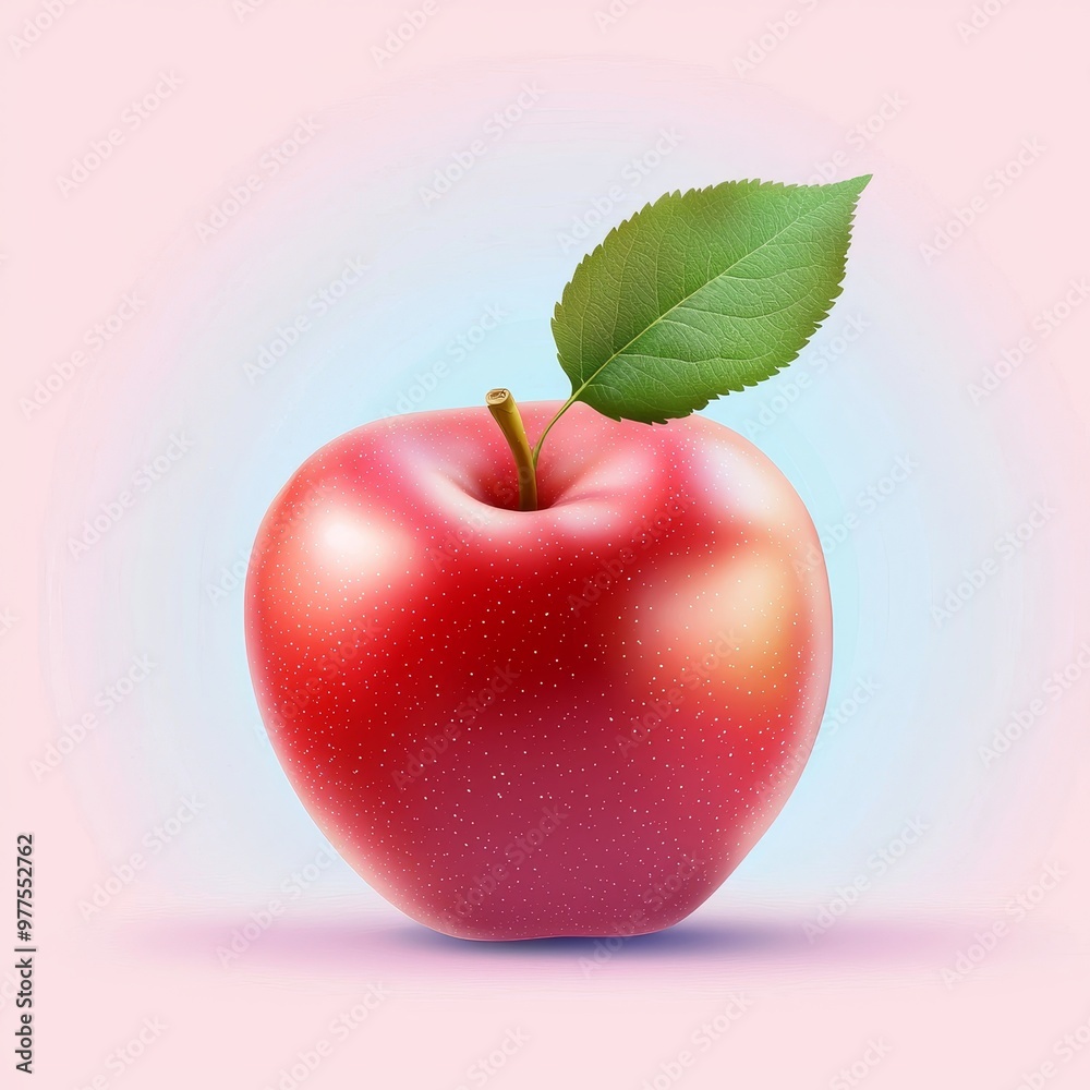 Poster transparent background with 3d apple icon