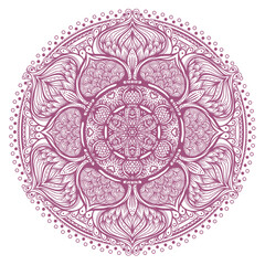 Vector ornamental mandala inspired ethnic art, patterned Indian paisley. Hand drawn illustration. Invitation element. Tattoo, astrology, alchemy, boho and magic symbol.