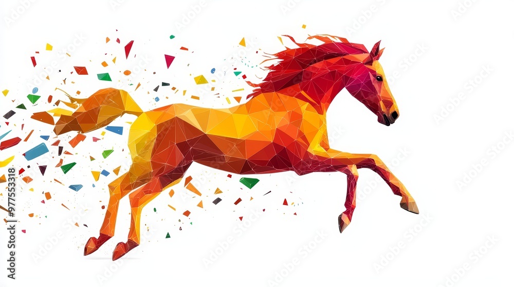 Poster Detailed polygonal horse galloping with dynamic low polygons