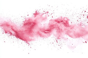 Isolated on a black background, pink rose gold glitter dust swirls and flows, a festive element for celebrations.