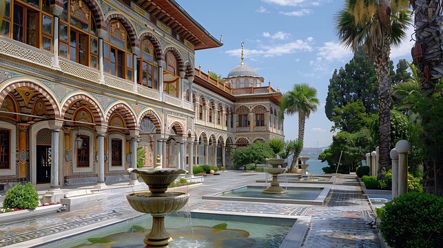 Visiting the Topkapi Palace, Istanbul, Turkey, immerses you in the opulent world of the Ottoman sultans, with its lavish courtyards, intricately decorated chambers, and stunning views of the 