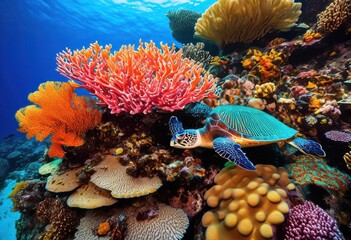 vibrant intricate patterns thriving coral reefs showcasing colorful underwater ecosystem filled marine life, sea, ocean, fish, habitat, diversity, flora, fauna