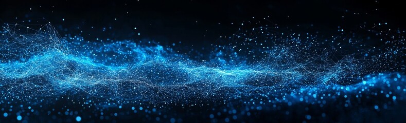 Obraz premium Using blue glowing lights as a background for the abstract technology
