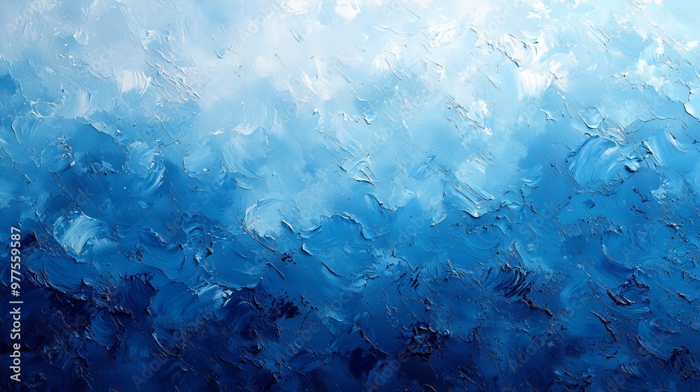 Aufkleber Dynamic and calm blue texture depicting fluid patterns and strokes.
