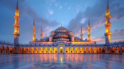Visiting the Blue Mosque, Istanbul, Turkey, allows you to admire the stunning architecture of this Ottoman masterpiece, with its cascading domes and six minarets. Inside, the intricate blue 