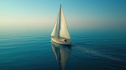 Sailboat on Calm Ocean Waters