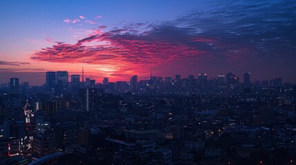 Fototapeta premium Cityscape at Sunset