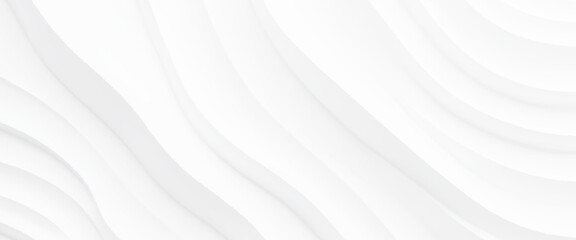 white wave curve lines banner background design. White wave modern abstract background. Luxury horizontal white background for business banner, poster, backdrop, voucher, invite. Vector illustration
