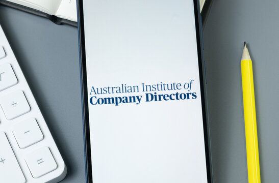 New York, USA - 30 August 2024: AICD Australian Institute of Company Directors Logo on Phone Screen, Company Icon on Display
