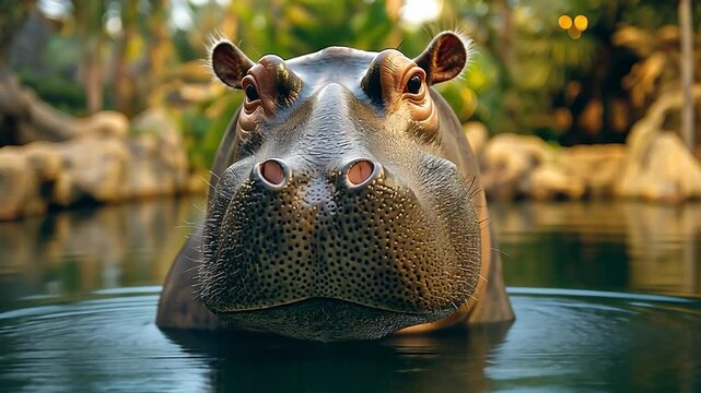 a zoo hippopotamus