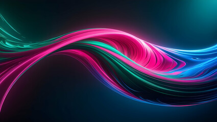 abstract background with smooth lines in blue, pink and green colors