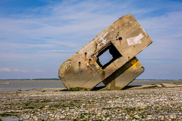 Le bunker renversé de la Réserve Naturelle Nationale de la Baie de Somme à Le Hourdel © Gerald Villena
