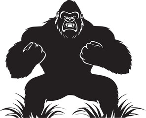 silhouette of a gorilla