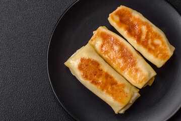 Sweet or savory crepe with different fillings for a hearty breakfast