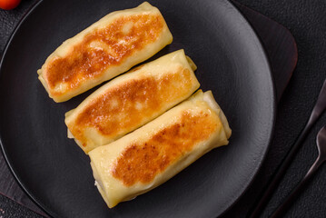 Sweet or savory crepe with different fillings for a hearty breakfast