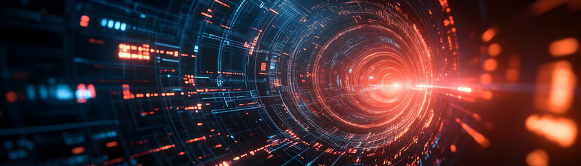 Obraz premium Futuristic Digital Calendar 2025: Holographic Background with Glowing Lines Showcasing Modern Innovation in Photo Stock Concept