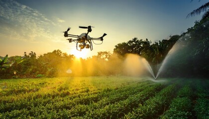 Smart Agriculture Drone for Watering the Lawn in The Garden