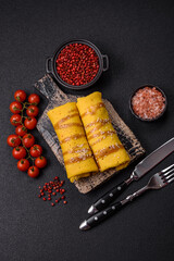 Sweet or savory crepe with different fillings for a hearty breakfast