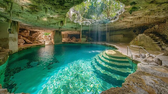 Exploring the cenotes of Yucatan, Mexico, takes you into natural sinkholes filled with crystal-clear water, offering a unique and refreshing swimming experience. The cenotes, surrounded by lush 