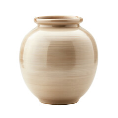 A white vase with a brown base